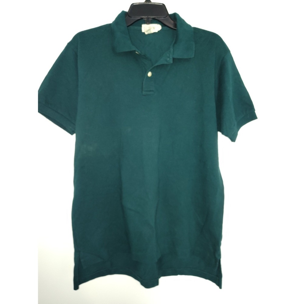 J.Crew Mens Oarsman Forest Green Cotton Pique Short Sleeve Polo Shirt Size M